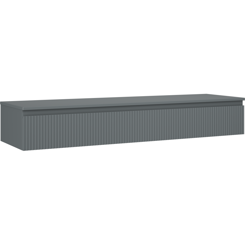 Mexen Rivel meuble de salle de bain sous lavabo 160 cm avec plateau, 1 tiroir, rainuré, graphite mat - 91A20-16023-1-BFC66