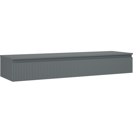 Mexen Rivel meuble de salle de bain sous lavabo 160 cm avec plateau, 1 tiroir, rainuré, graphite mat - 91A20-16023-1-BFC66