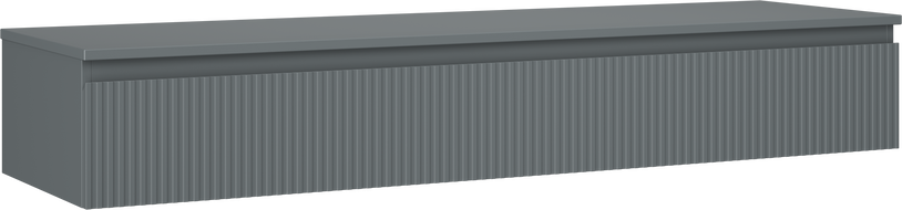 Mexen Rivel meuble de salle de bain sous lavabo 160 cm avec plateau, 1 tiroir, rainuré, graphite mat - 91A20-16023-1-BFC66