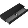 Mexen Rivel meuble de salle de bain sous lavabo 160 cm avec plateau, 1 tiroir, rainuré, noir mat - 91A20-16023-1-BFC71