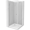 Mexen Lima cabine de douche pliante 80 x 100 cm, transparent, chrome + bac de douche Flat - 856-080-100-01-00-4010