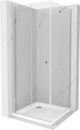 Mexen Lima cabine de douche pliante 80 x 100 cm, transparente, chromée + receveur de douche plat - 856-080-100-01-00-4010
