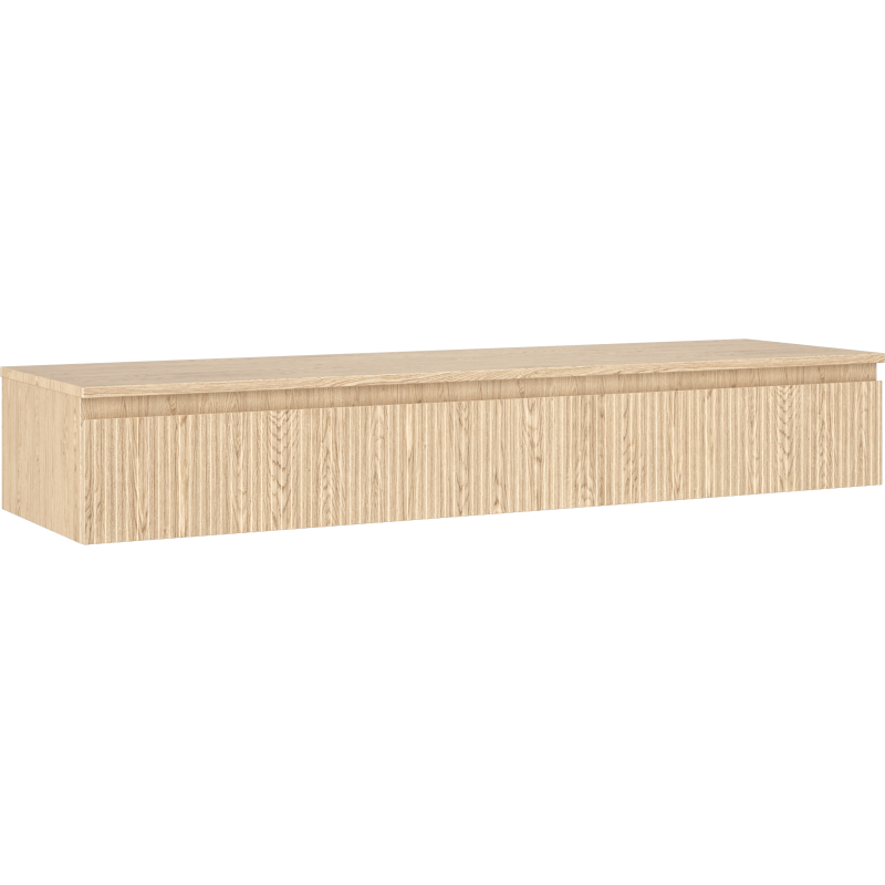 Mexen Rivel meuble de salle de bain sous-lavabo 160 cm avec plan, 1 tiroir, rainuré, chêne - 91A20-16023-1-BFC81