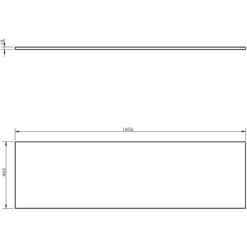 Mexen Rivel meuble de salle de bain sous lavabo 160 cm avec plateau, 1 tiroir, nervuré, chêne - 91A20-16023-1-BFC81