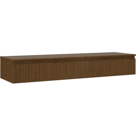 Mexen Rivel armoire de salle de bain sous lavabo 160 cm avec plateau, 1 tiroir, rainuré, noyer - 91A20-16023-1-BFC86