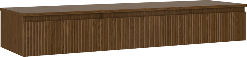 Mexen Rivel armoire de salle de bain sous lavabo 160 cm avec plateau, 1 tiroir, rainuré, noyer - 91A20-16023-1-BFC86