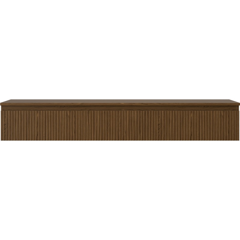 Mexen Rivel armoire de salle de bain sous lavabo 160 cm avec plateau, 1 tiroir, rainuré, noyer - 91A20-16023-1-BFC86
