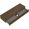 Mexen Rivel armoire de salle de bain sous lavabo 160 cm avec plateau, 1 tiroir, rainuré, noyer - 91A20-16023-1-BFC86