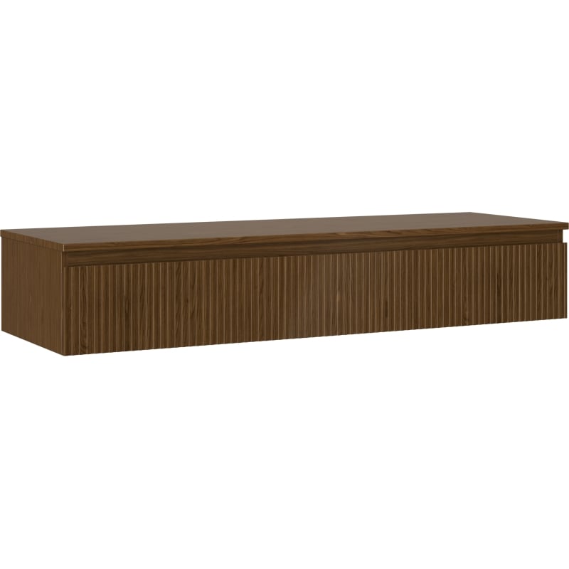 Mexen Rivel meuble de salle de bains sous lavabo 140 cm avec plateau, 1 tiroir, rainuré, noyer - 91A20-14023-1-BFC86