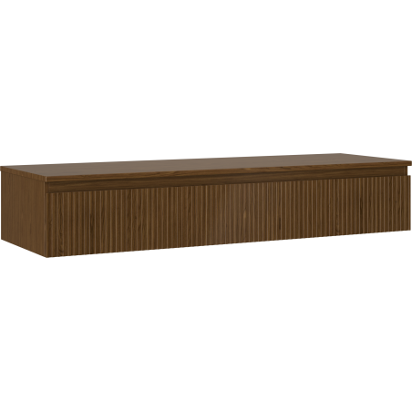 Mexen Rivel meuble de salle de bain à poser sous lavabo 140 cm avec plateau, 1 tiroir, rainuré, noyer - 91A20-14023-1-BFC86