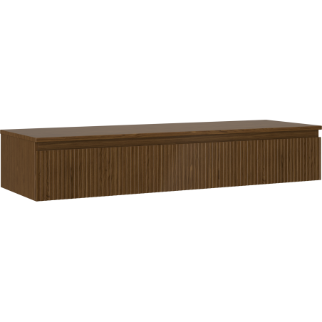Mexen Rivel meuble de salle de bains sous lavabo 140 cm avec plateau, 1 tiroir, rainuré, noyer - 91A20-14023-1-BFC86