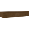 Mexen Rivel meuble de salle de bain à poser sous lavabo 140 cm avec plateau, 1 tiroir, rainuré, noyer - 91A20-14023-1-BFC86