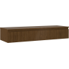 Mexen Rivel meuble de salle de bains sous lavabo 140 cm avec plateau, 1 tiroir, rainuré, noyer - 91A20-14023-1-BFC86
