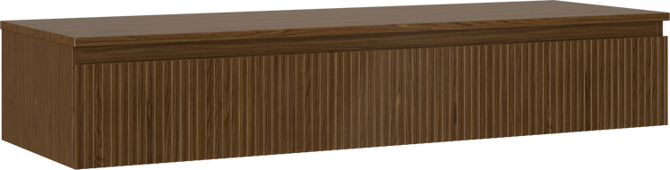 Mexen Rivel meuble de salle de bain à poser sous lavabo 140 cm avec plateau, 1 tiroir, rainuré, noyer - 91A20-14023-1-BFC86