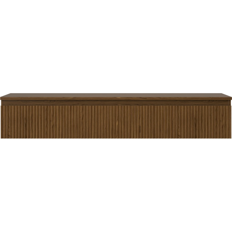 Mexen Rivel meuble de salle de bains sous lavabo 140 cm avec plateau, 1 tiroir, rainuré, noyer - 91A20-14023-1-BFC86