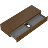 Mexen Rivel meuble de salle de bain à poser sous lavabo 140 cm avec plateau, 1 tiroir, rainuré, noyer - 91A20-14023-1-BFC86