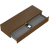 Mexen Rivel meuble de salle de bains sous lavabo 140 cm avec plateau, 1 tiroir, rainuré, noyer - 91A20-14023-1-BFC86