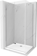 Mexen Lima cabine de douche pliante 100 x 80 cm, transparent, chrome + receveur Flat - 856-100-080-01-00-4010