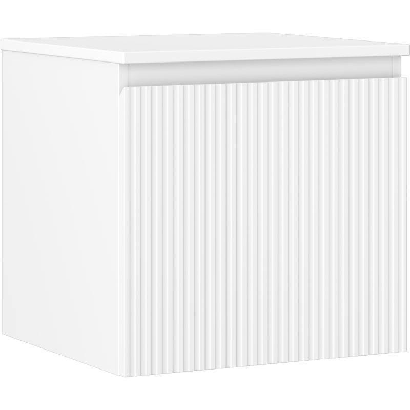 Mexen Rivel meuble de salle de bain sous-vasque 50 cm avec plan de travail, 1 tiroir, rainuré, blanc mat - 91A20-05047-1-BFC01