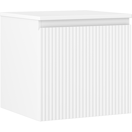 Mexen Rivel meuble de salle de bain sous lavabo 50 cm avec plan de travail, 1 tiroir, rainuré, blanc mat - 91A20-05047-1-BFC01