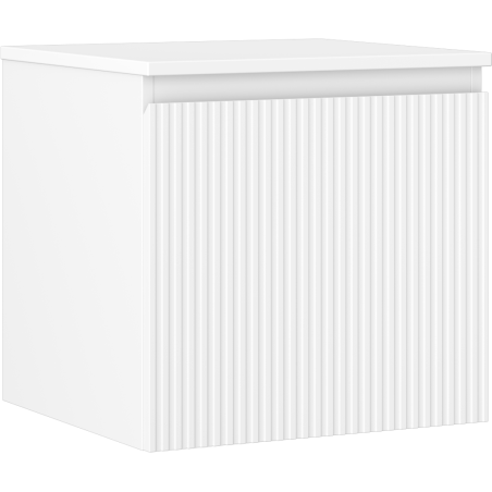 Mexen Rivel meuble de salle de bain sous-vasque 50 cm avec plan de travail, 1 tiroir, rainuré, blanc mat - 91A20-05047-1-BFC01