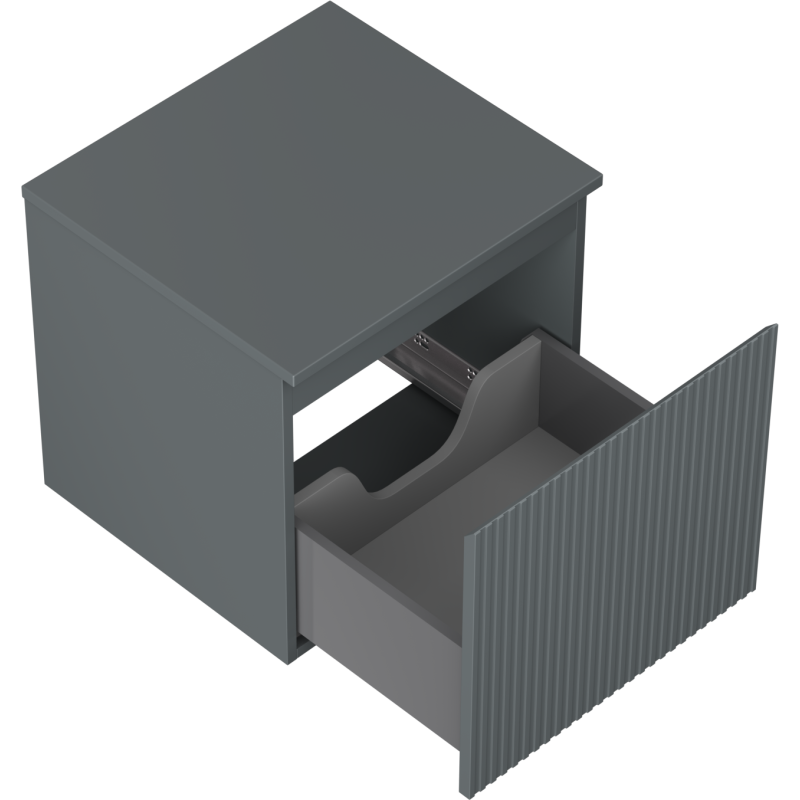 Mexen Rivel meuble de salle de bain sous-lavabo 50 cm avec plateau, 1 tiroir, rainuré, graphite mat - 91A20-05047-1-BFC66