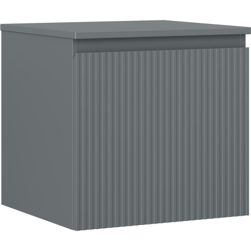 Mexen Rivel meuble de salle de bain sous lavabo 50 cm avec plateau, 1 tiroir, rainuré, graphite mat - 91A20-05047-1-BFC66