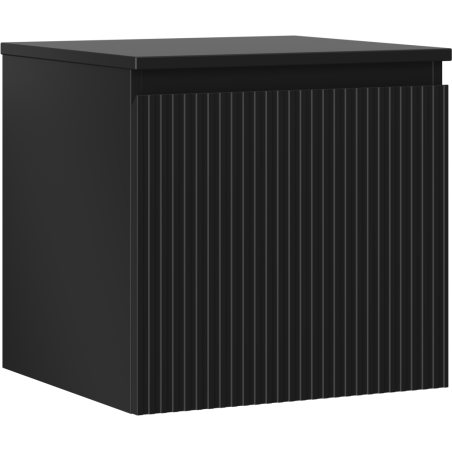 Mexen Rivel meuble de salle de bains sous vasque 50 cm avec plateau, 1 tiroir, rainuré, noir mat - 91A20-05047-1-BFC71