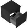 Mexen Rivel meuble de salle de bains sous vasque 50 cm avec plateau, 1 tiroir, rainuré, noir mat - 91A20-05047-1-BFC71