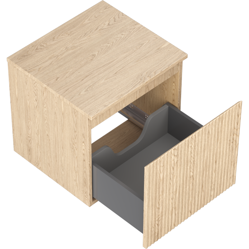 Mexen Rivel meuble de salle de bain sous lavabo 50 cm avec plateau, 1 tiroir, rainuré, chêne - 91A20-05047-1-BFC81