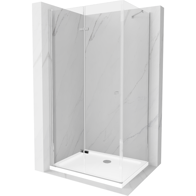 Mexen Lima cabine de douche pliante 120 x 70 cm, transparent, chrome + receveur Flat - 856-120-070-01-00-4010