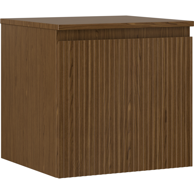 Mexen Rivel meuble de salle de bain sous lavabo 50 cm avec plateau, 1 tiroir, rainuré, noyer - 91A20-05047-1-BFC86