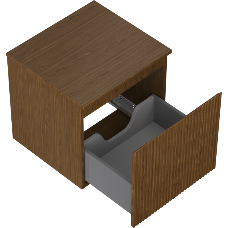 Mexen Rivel meuble de salle de bains sous-vasque 50 cm avec plateau, 1 tiroir, rainuré, noyer - 91A20-05047-1-BFC86