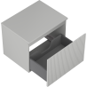 Mexen Rivel meuble de salle de bain sous vasque 60 cm avec plateau, 1 tiroir, rainuré, gris mat - 91A20-06047-1-BFC62