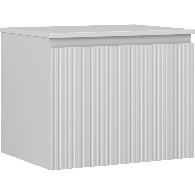 Mexen Rivel armoire de salle de bain sous lavabo 60 cm avec plateau, 1 tiroir, rainurée, gris mat - 91A20-06047-1-BFC62