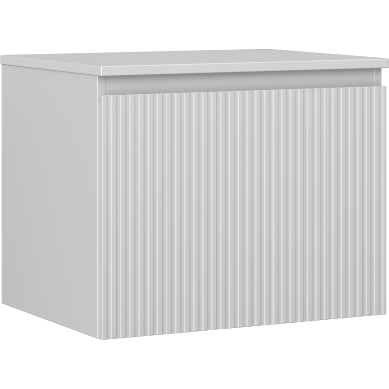 Mexen Rivel meuble de salle de bain sous vasque 60 cm avec plateau, 1 tiroir, rainuré, gris mat - 91A20-06047-1-BFC62