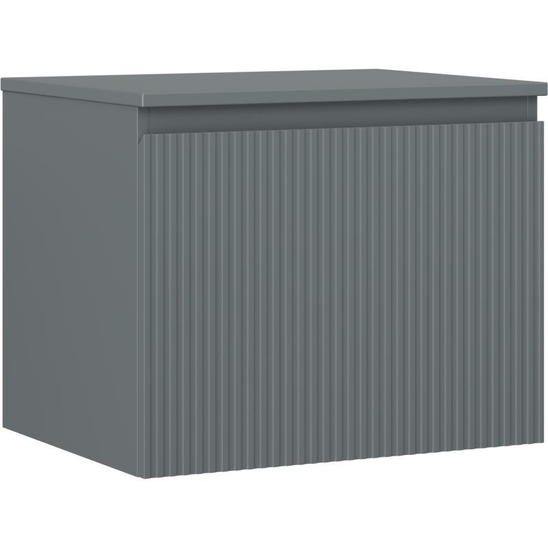 Mexen Rivel meuble de salle de bain sous lavabo 60 cm avec plateau, 1 tiroir, rainuré, graphite mat - 91A20-06047-1-BFC66