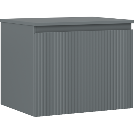 Mexen Rivel armoire de salle de bain sous-lavabo 60 cm avec plateau, 1 tiroir, rainurée, graphite mat - 91A20-06047-1-BFC66