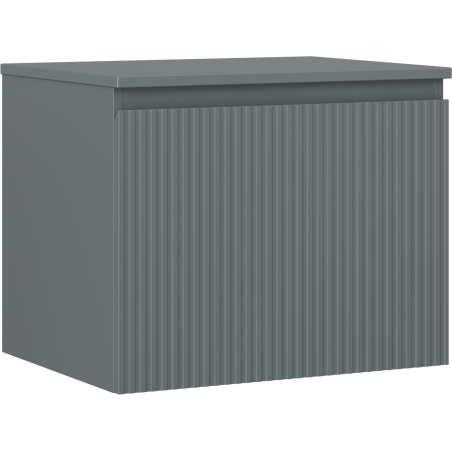 Mexen Rivel meuble de salle de bain sous lavabo 60 cm avec plateau, 1 tiroir, rainuré, graphite mat - 91A20-06047-1-BFC66