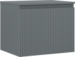 Mexen Rivel armoire de salle de bain sous-lavabo 60 cm avec plateau, 1 tiroir, rainurée, graphite mat - 91A20-06047-1-BFC66