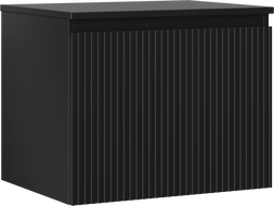 Mexen Rivel armoire de salle de bain sous-vasque 60 cm avec plateau, 1 tiroir, nervurée, noir mat - 91A20-06047-1-BFC71