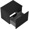 Mexen Rivel meuble de salle de bain sous-lavabo 60 cm avec plateau, 1 tiroir, rainuré, noir mat - 91A20-06047-1-BFC71