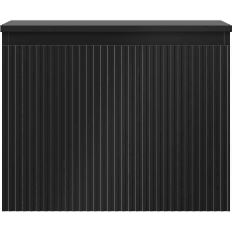 Mexen Rivel armoire de salle de bain sous-vasque 60 cm avec plateau, 1 tiroir, nervurée, noir mat - 91A20-06047-1-BFC71