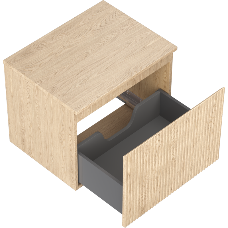 Mexen Rivel meuble de salle de bain sous-vasque 60 cm avec plateau, 1 tiroir, rainuré, chêne - 91A20-06047-1-BFC81