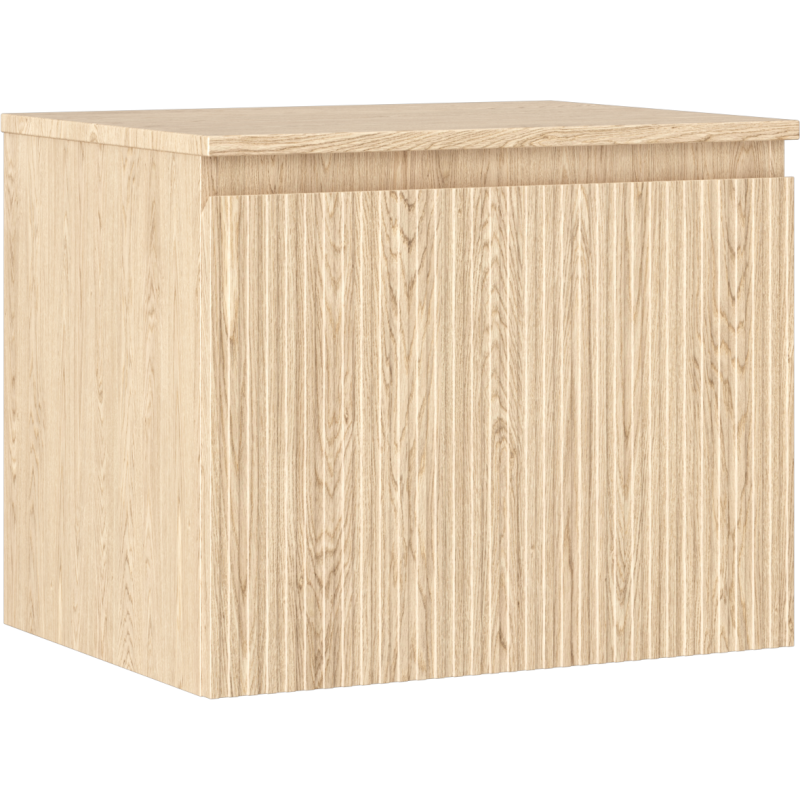 Mexen Rivel meuble de salle de bain sous lavabo 60 cm avec plateau, 1 tiroir, rainuré, chêne - 91A20-06047-1-BFC81