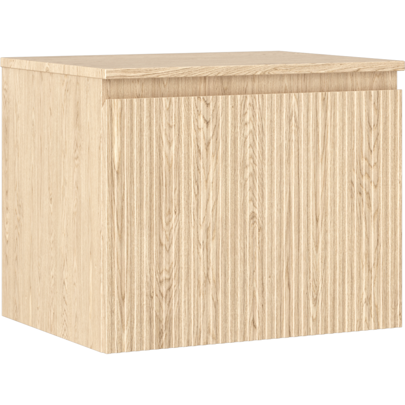 Mexen Rivel meuble de salle de bain sous-vasque 60 cm avec plateau, 1 tiroir, rainuré, chêne - 91A20-06047-1-BFC81