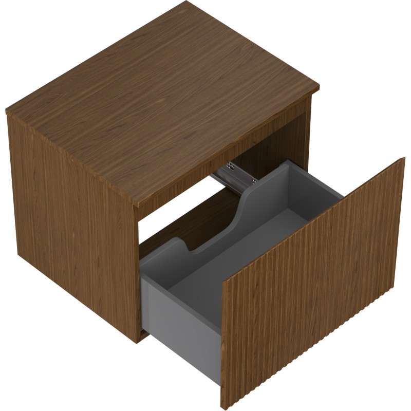 Mexen Rivel armoire de salle de bain sous-lavabo 60 cm avec plateau, 1 tiroir, rainuré, noyer - 91A20-06047-1-BFC86