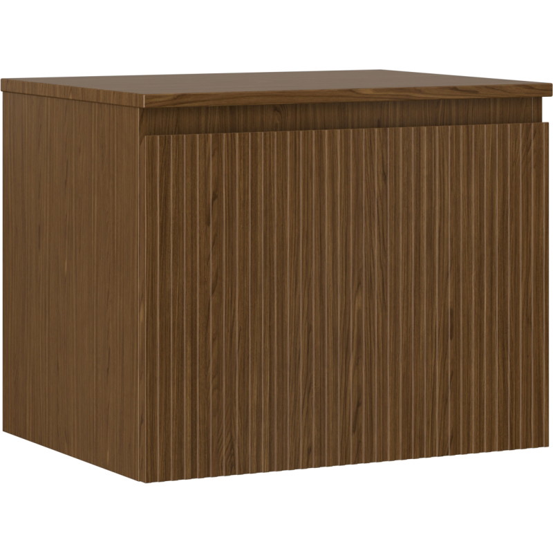Mexen Rivel armoire de salle de bain sous-lavabo 60 cm avec plateau, 1 tiroir, rainuré, noyer - 91A20-06047-1-BFC86