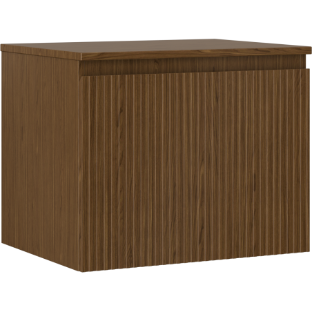 Mexen Rivel armoire de salle de bain sous lavabo 60 cm avec plateau, 1 tiroir, rainurée, noyer - 91A20-06047-1-BFC86