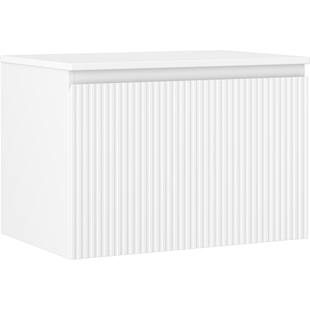 Mexen Rivel meuble de salle de bain sous-vasque 70 cm avec plateau, 1 tiroir, rainuré, blanc mat - 91A20-07047-1-BFC01